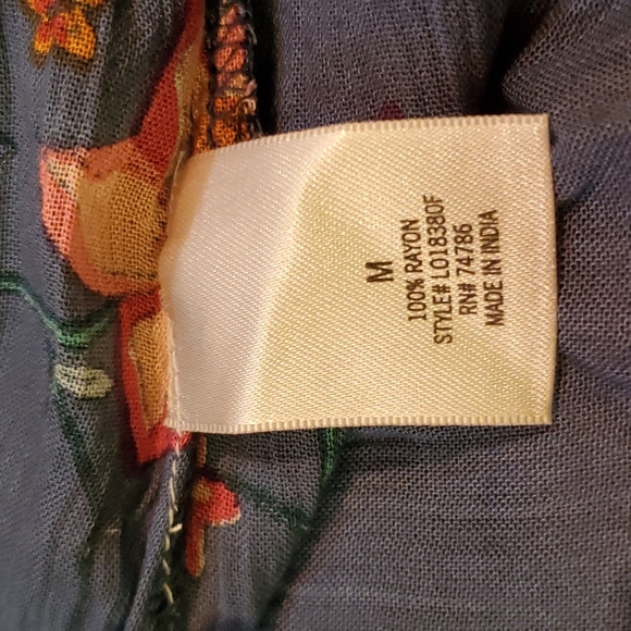 BLUE RAIN M BLUE FLORAL KIMONO/ COVERUP - Picture 4 of 5